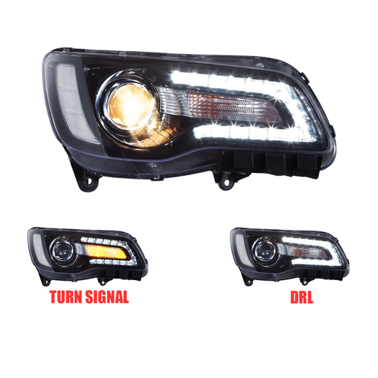 Fits 2011-2023 Chrysler 300 / Halogen Headlights with LED DRL