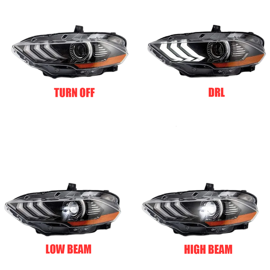 Pair 2018-2023 Ford Mustang / LED Headlights