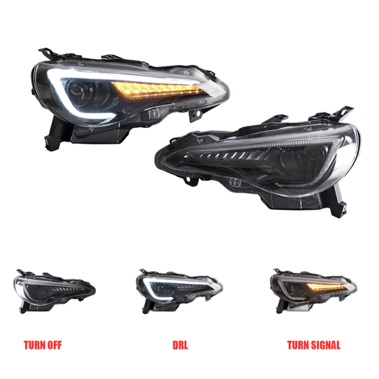 Pair 2012-2020 Toyota 86/GT86, Subaru BRZ, Scion FRS / Headlights with LED DRL