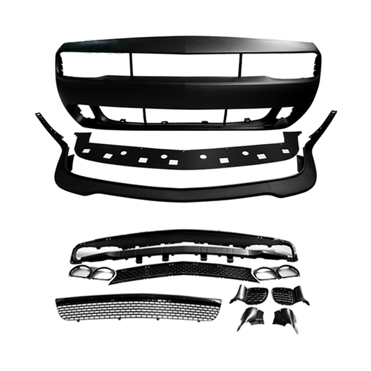 2015-2023 Dodge Challenger / Hellcat Style Front Bumper w/ Grille & HC Lip Unpaint