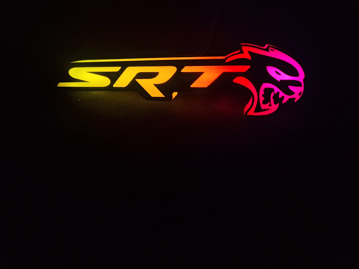 2008-2023 SRT Hellcat Emblem Logo / RGBW Flow Series LED Badge
