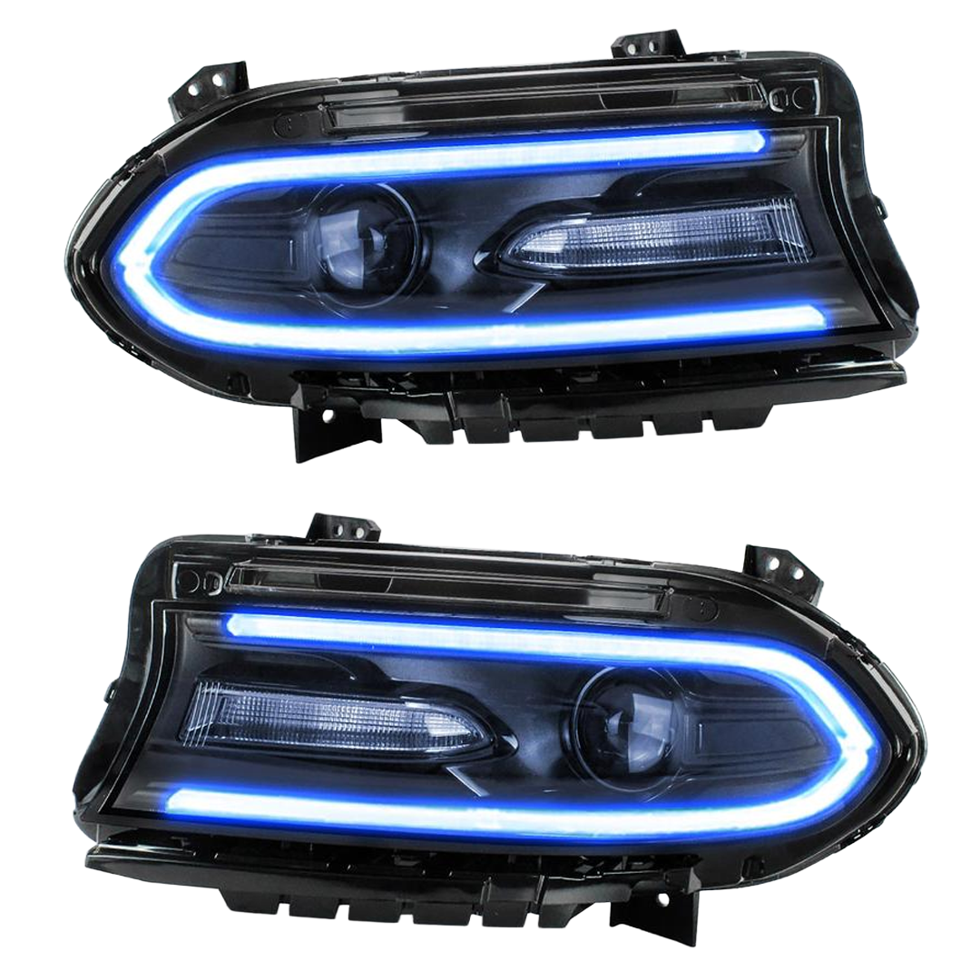 Pair 2015-2023 Dodge Charger / Headlights with LED RGB Style