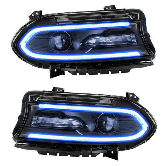 Pair 2015-2023 Dodge Charger / Headlights with LED RGB Style