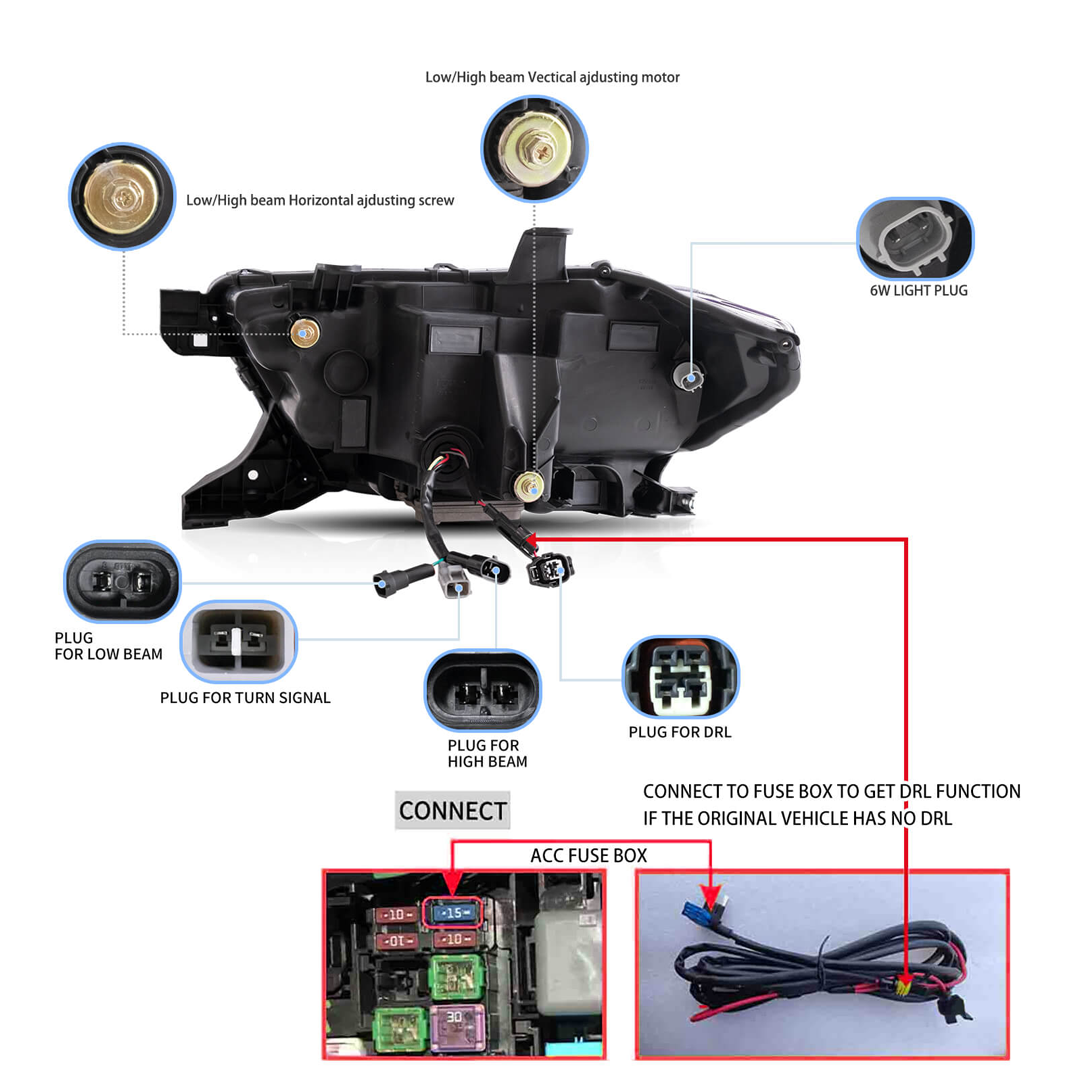 Pair 2016-2023 Toyota Tacoma / LED Projector Headlights