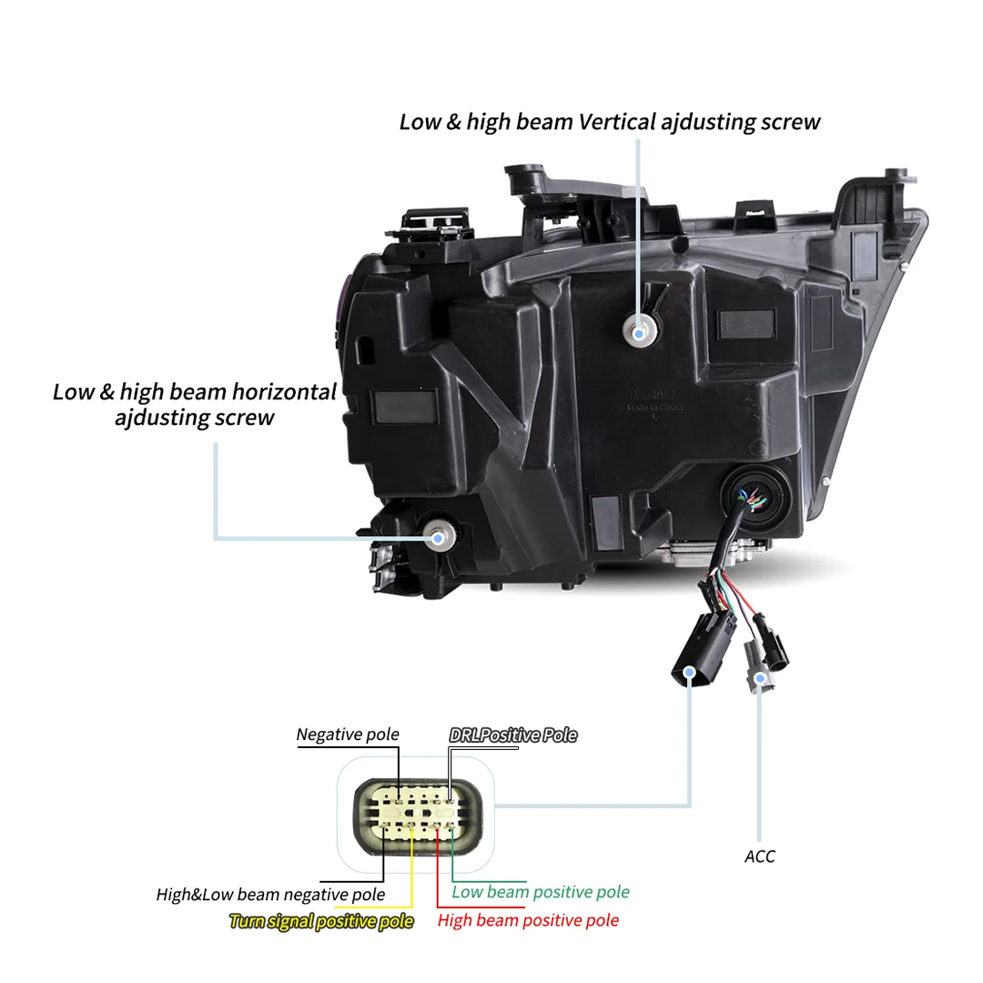 Pair 2019-2024 Dodge RAM 1500 / LED Projector Headlights