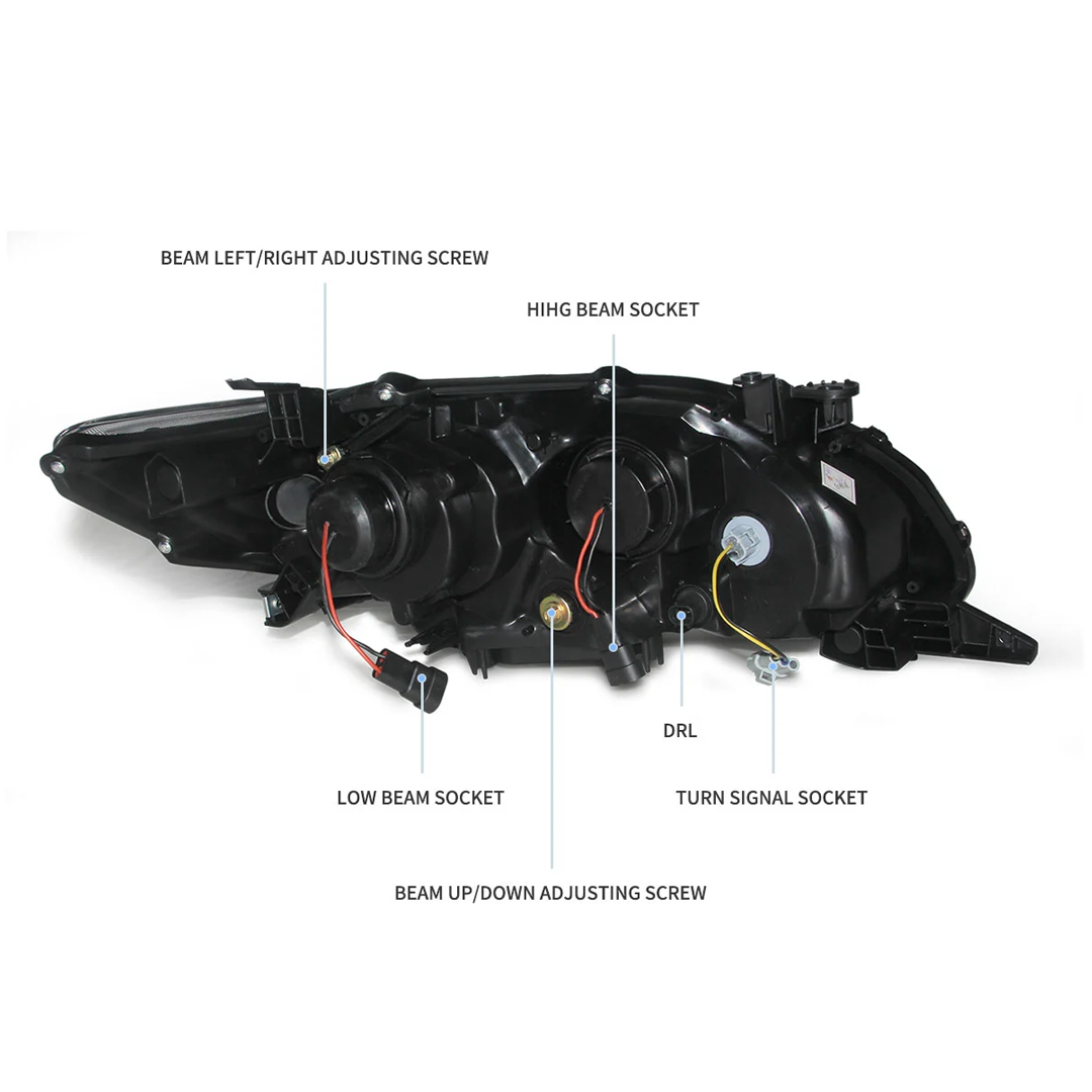 Pair 2011-2013 Toyota Corolla / Headlights with LED DRL