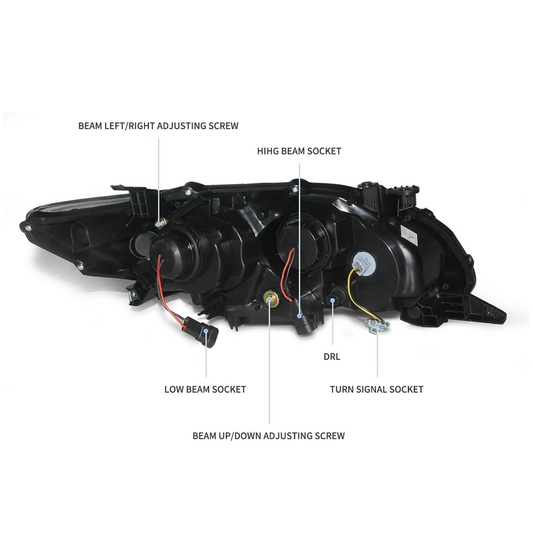 Pair 2011-2013 Toyota Corolla / Headlights with LED DRL